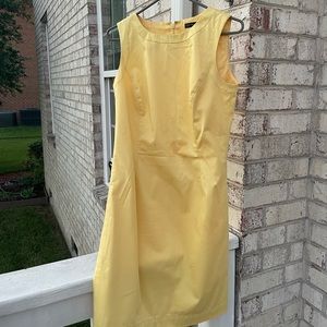 Lined Yellow Brooks Brothers Shift Dress